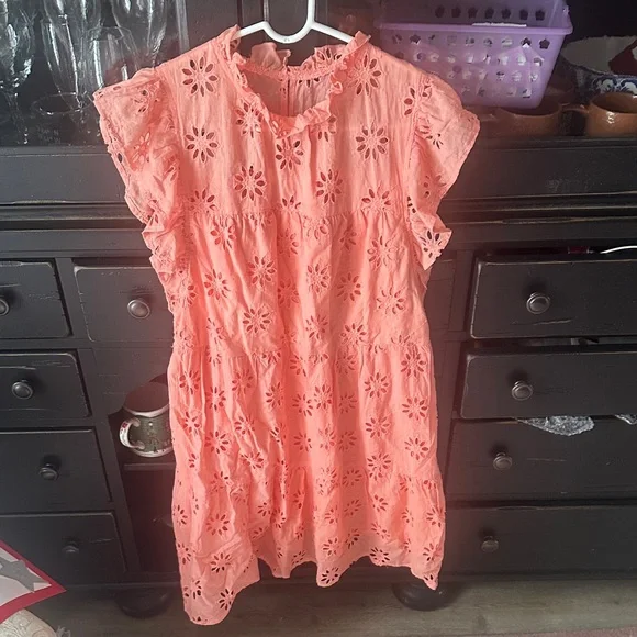 Entro Coral Eyelet Maxi Dress - Picture 4 of 4